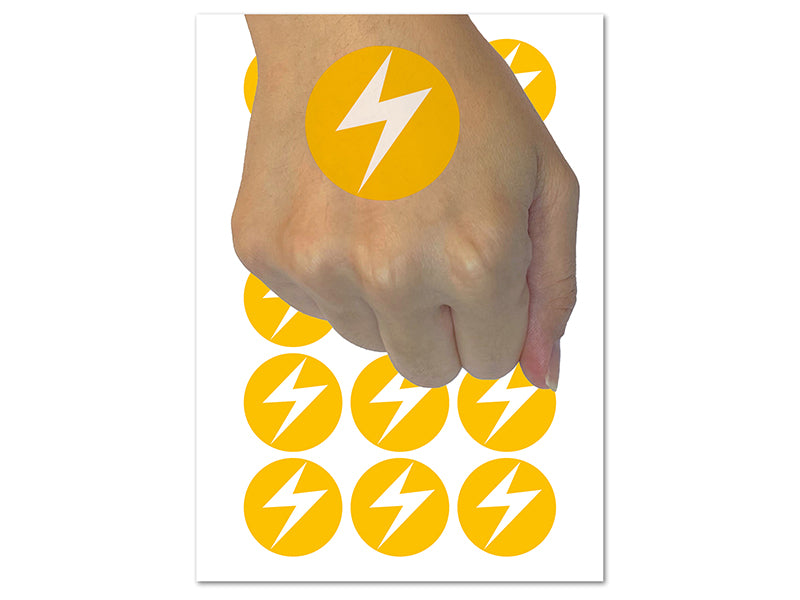 Lightning Bolt Thunderbolt Temporary Tattoo Water Resistant Fake Body Art Set Collection (1 Sheet)