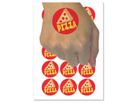 Pizza Slice with Text Temporary Tattoo Water Resistant Fake Body Art Set Collection (1 Sheet)