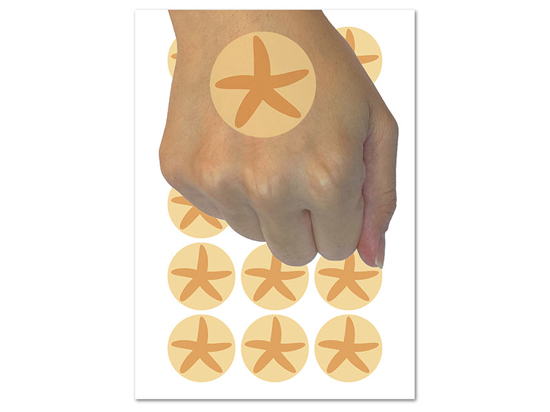 Starfish Solid Tropical Beach Temporary Tattoo Water Resistant Fake Body Art Set Collection (1 Sheet)