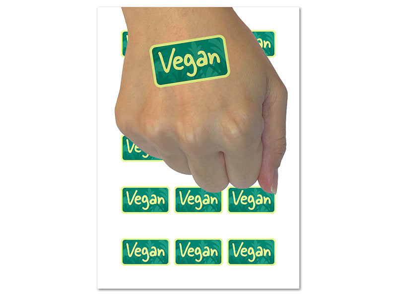Vegan Text Temporary Tattoo Water Resistant Fake Body Art Set Collection (1 Sheet)