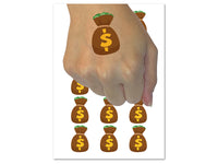 Bag of Money Temporary Tattoo Water Resistant Fake Body Art Set Collection (1 Sheet)