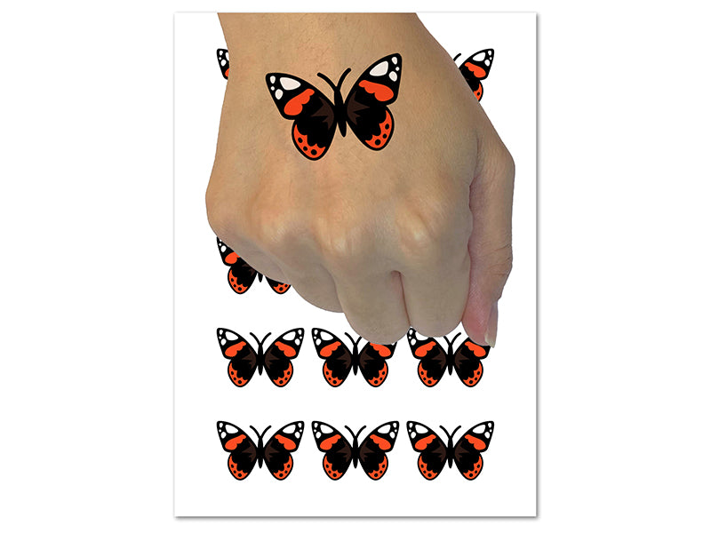 Butterfly Solid Temporary Tattoo Water Resistant Fake Body Art Set Collection (1 Sheet)