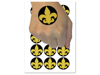 Fleur de Lis Solid Temporary Tattoo Water Resistant Fake Body Art Set Collection (1 Sheet)