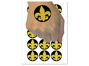 Fleur de Lis Solid Temporary Tattoo Water Resistant Fake Body Art Set Collection (1 Sheet)