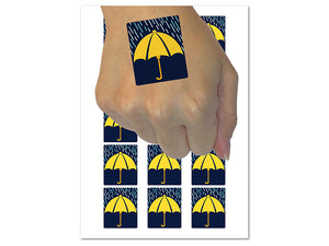 Rainy Day Umbrella Temporary Tattoo Water Resistant Fake Body Art Set Collection (1 Sheet)