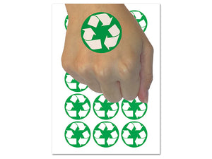 Recycle Symbol Solid Temporary Tattoo Water Resistant Fake Body Art Set Collection (1 Sheet)