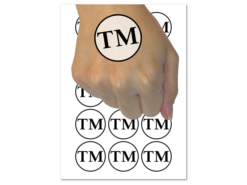 Trademark TM Symbol Temporary Tattoo Water Resistant Fake Body Art Set Collection (1 Sheet)