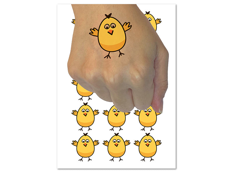 Wary Chicken Temporary Tattoo Water Resistant Fake Body Art Set Collection (1 Sheet)