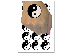 Yin and Yang Symbol Temporary Tattoo Water Resistant Fake Body Art Set Collection (1 Sheet)