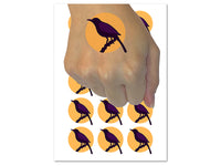 Bird on Branch Solid Temporary Tattoo Water Resistant Fake Body Art Set Collection (1 Sheet)