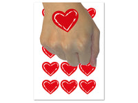 Heart Love Sketch Outline Temporary Tattoo Water Resistant Fake Body Art Set Collection (1 Sheet)
