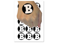 Letter B Uppercase Fun Bold Font Temporary Tattoo Water Resistant Fake Body Art Set Collection (1 Sheet)