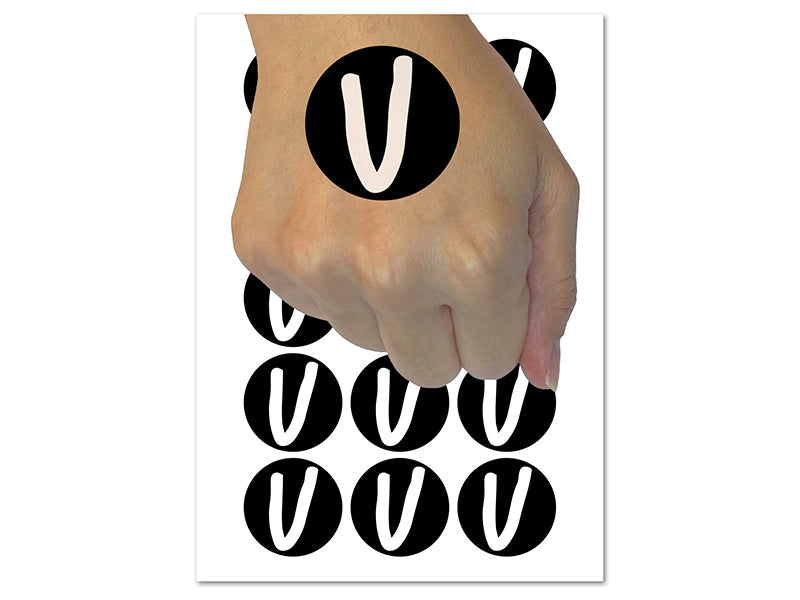 Letter U Uppercase Felt Marker Font Temporary Tattoo Water Resistant Fake Body Art Set Collection (1 Sheet)