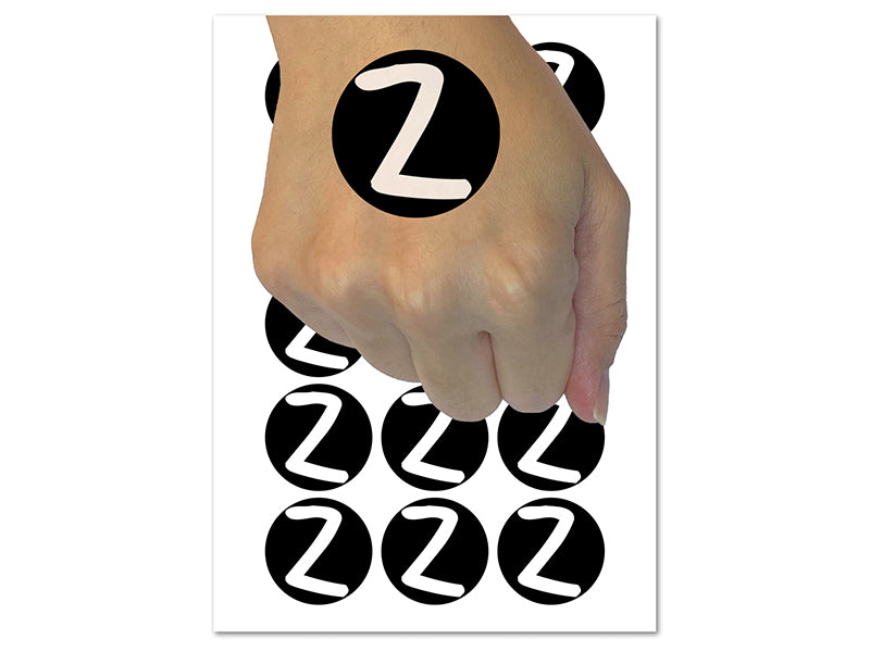 Letter Z Uppercase Felt Marker Font Temporary Tattoo Water Resistant Fake Body Art Set Collection (1 Sheet)