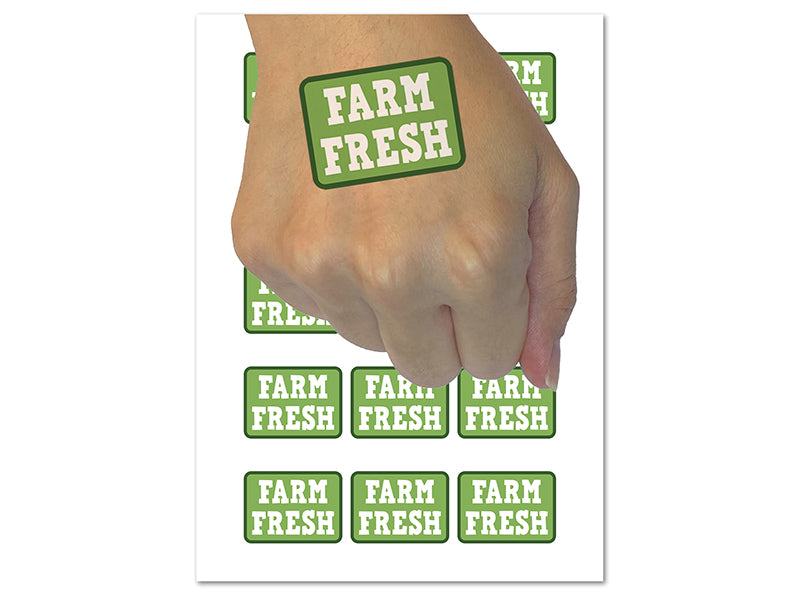 Farm Fresh Fun Text Temporary Tattoo Water Resistant Fake Body Art Set Collection (1 Sheet)