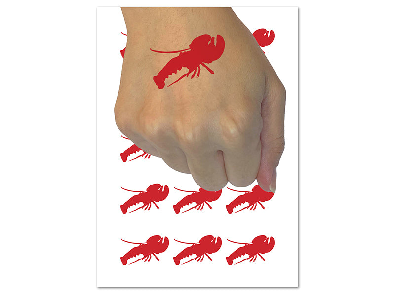 Lobster Solid Temporary Tattoo Water Resistant Fake Body Art Set Collection (1 Sheet)