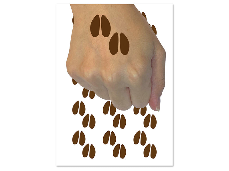 Deer Tracks Footprints Temporary Tattoo Water Resistant Fake Body Art Set Collection (1 Sheet)