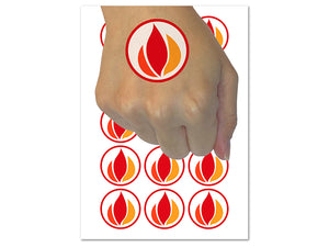 Fire Symbol Temporary Tattoo Water Resistant Fake Body Art Set Collection (1 Sheet)