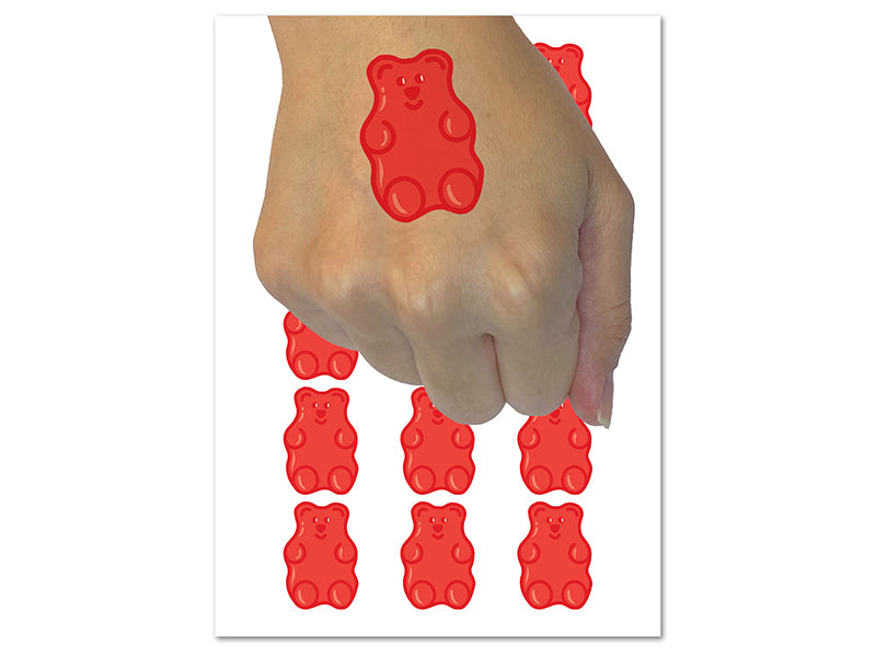 Gummi Bear Candy Temporary Tattoo Water Resistant Fake Body Art Set Collection (1 Sheet)