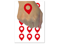 Map Location Symbol Temporary Tattoo Water Resistant Fake Body Art Set Collection (1 Sheet)