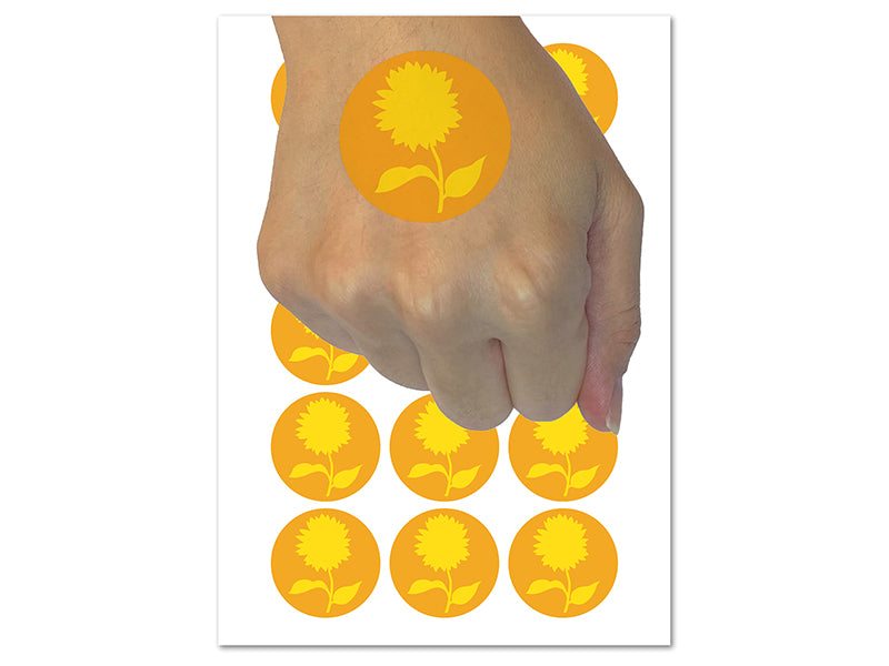 Sunflower Solid Temporary Tattoo Water Resistant Fake Body Art Set Collection (1 Sheet)