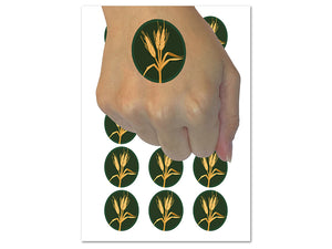 Wheat Stem Temporary Tattoo Water Resistant Fake Body Art Set Collection (1 Sheet)