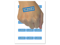 Blessed Text Temporary Tattoo Water Resistant Fake Body Art Set Collection (1 Sheet)