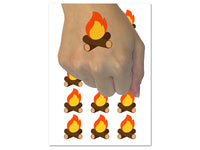 Campfire Fire Symbol Temporary Tattoo Water Resistant Fake Body Art Set Collection (1 Sheet)