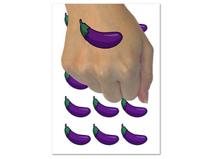 Eggplant Outline Temporary Tattoo Water Resistant Fake Body Art Set Collection (1 Sheet)