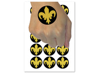 Fleur De Lis French Mardi Gras Solid Temporary Tattoo Water Resistant Fake Body Art Set Collection (1 Sheet)