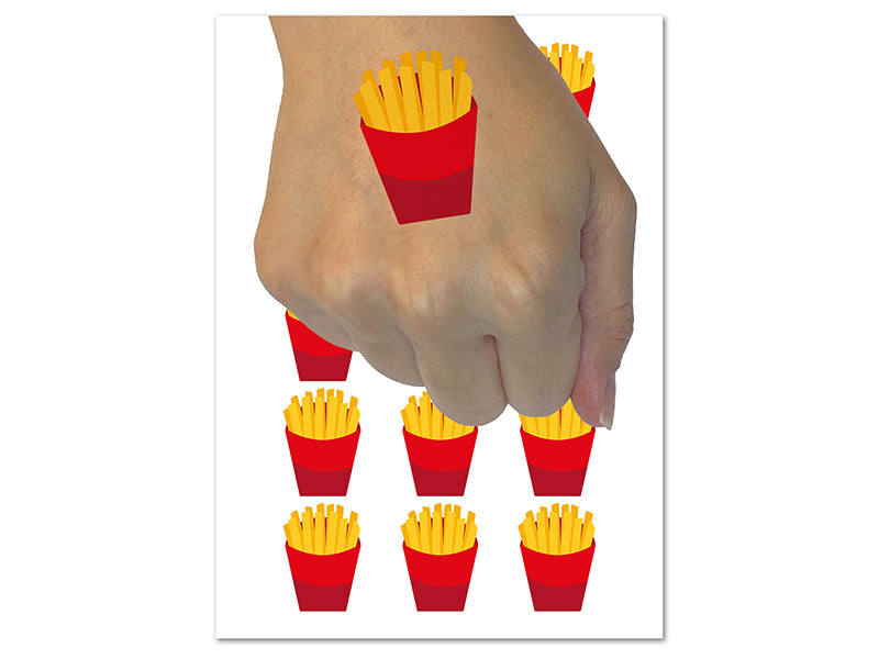 French Fries Temporary Tattoo Water Resistant Fake Body Art Set Collection (1 Sheet)