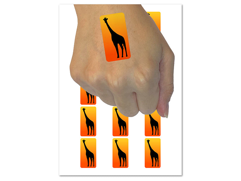 Giraffe Standing Solid Temporary Tattoo Water Resistant Fake Body Art Set Collection (1 Sheet)
