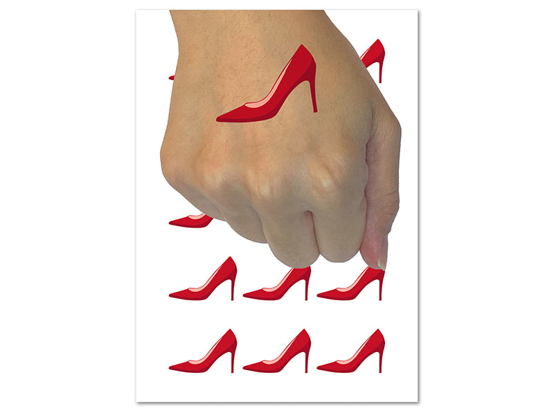 High Heel Pump Shoe Temporary Tattoo Water Resistant Fake Body Art Set Collection (1 Sheet)