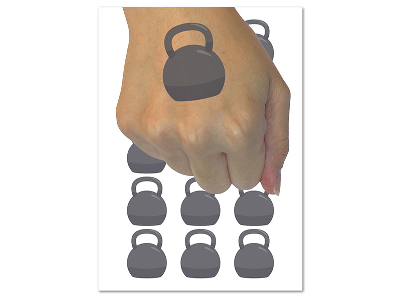 Kettlebell Weight Solid Temporary Tattoo Water Resistant Fake Body Art Set Collection (1 Sheet)