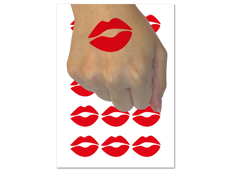 Kiss Lips Temporary Tattoo Water Resistant Fake Body Art Set Collection (1 Sheet)