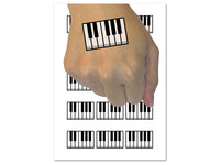Piano Keys Octave Temporary Tattoo Water Resistant Fake Body Art Set Collection (1 Sheet)