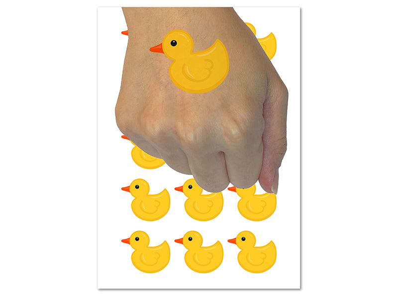 Rubber Ducky Temporary Tattoo Water Resistant Fake Body Art Set Collection (1 Sheet)