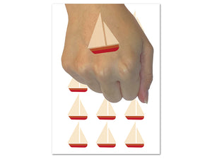 Sail Boat Sailing Icon Temporary Tattoo Water Resistant Fake Body Art Set Collection (1 Sheet)