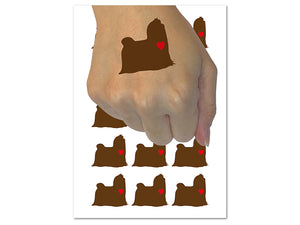 Maltese Dog with Heart Temporary Tattoo Water Resistant Fake Body Art Set Collection (1 Sheet)