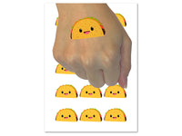 Happy Taco Doodle Temporary Tattoo Water Resistant Fake Body Art Set Collection (1 Sheet)