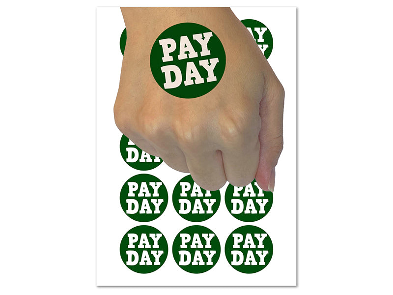 Pay Day Fun Text Temporary Tattoo Water Resistant Fake Body Art Set Collection (1 Sheet)