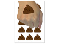 Smile Poop Face Emoticon Temporary Tattoo Water Resistant Fake Body Art Set Collection (1 Sheet)