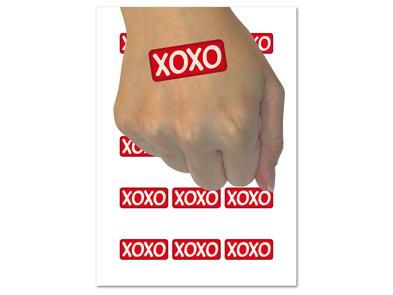 XOXO Hugs Kisses Love Fun Text Temporary Tattoo Water Resistant Fake Body Art Set Collection (1 Sheet)