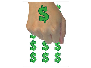 Dollar Sign Money Symbol Outline Temporary Tattoo Water Resistant Fake Body Art Set Collection (1 Sheet)