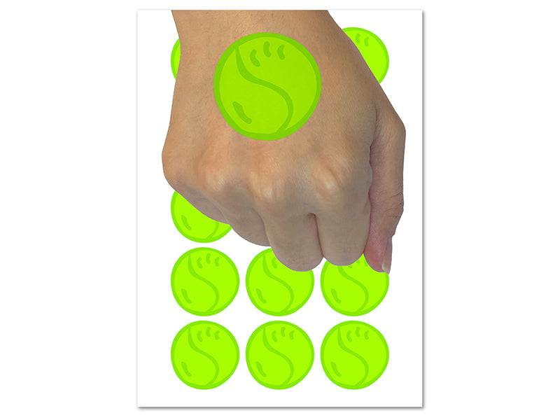 Tennis Ball Cute Temporary Tattoo Water Resistant Fake Body Art Set Collection (1 Sheet)