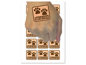 Affenpinscher Dog Paw Prints Fun Text Temporary Tattoo Water Resistant Fake Body Art Set Collection (1 Sheet)