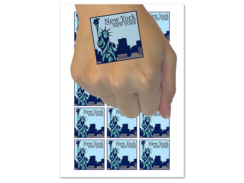 New York Destination Travel Temporary Tattoo Water Resistant Fake Body Art Set Collection (1 Sheet)