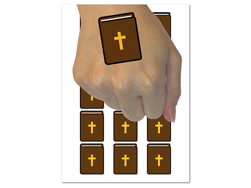 Bible Christian Cross Icon Temporary Tattoo Water Resistant Fake Body Art Set Collection (1 Sheet)