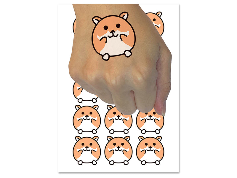 Happy Hamster Temporary Tattoo Water Resistant Fake Body Art Set Collection (1 Sheet)