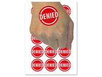 Denied Circle Temporary Tattoo Water Resistant Fake Body Art Set Collection (1 Sheet)